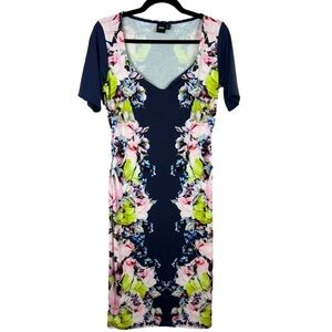 ASOS Floral Midi Dress - Navy and Multicolor